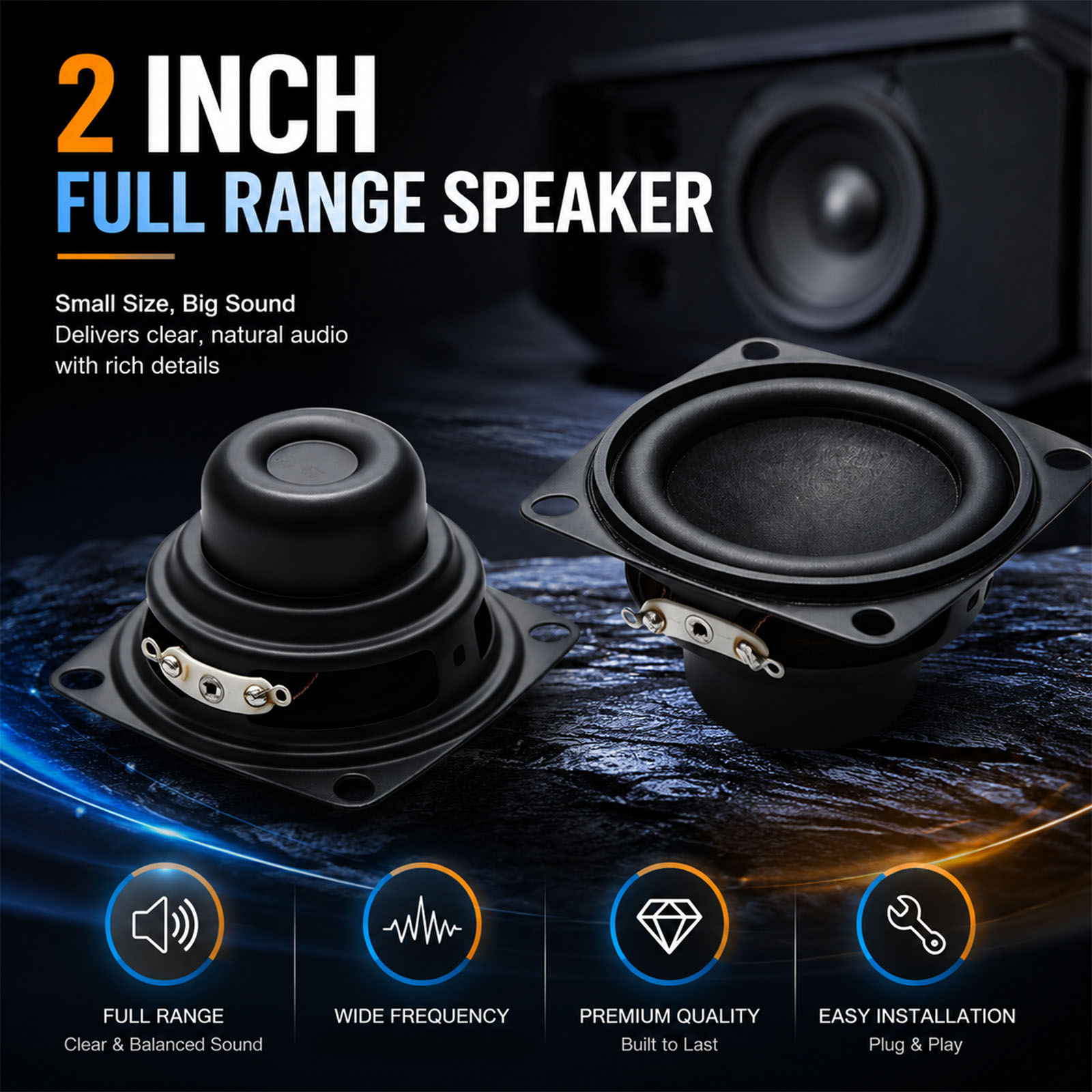 2Pcs 2 Inch Mini Audio Portabl - Home Cinema Jbl 评论和价格