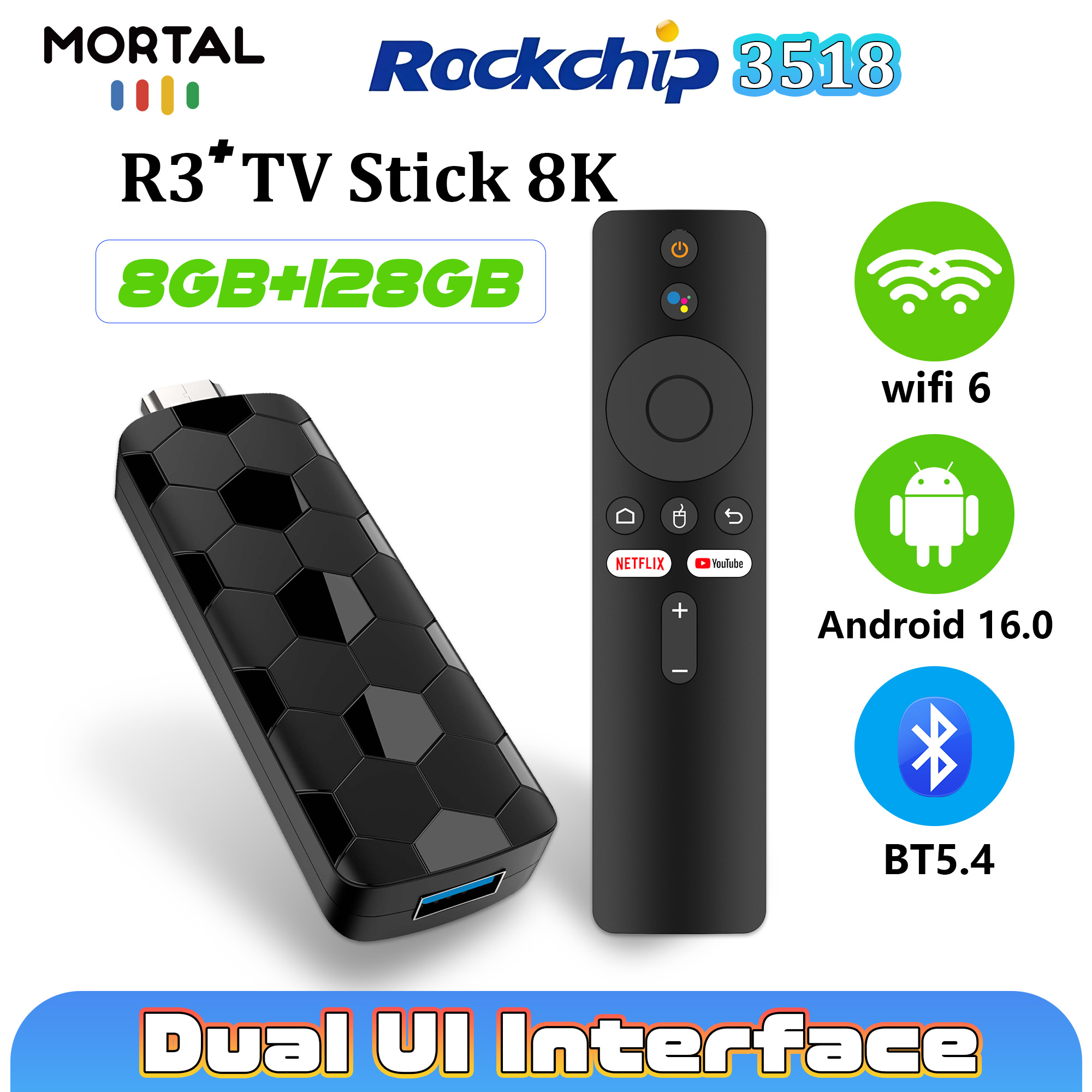 Mortal R3+ TV Stick Android 16 - Home Cinema Tv 评论和价格
