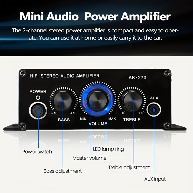 AK-270 400W Mini Power Amplifi - Audio Home Cinema 评论和价格