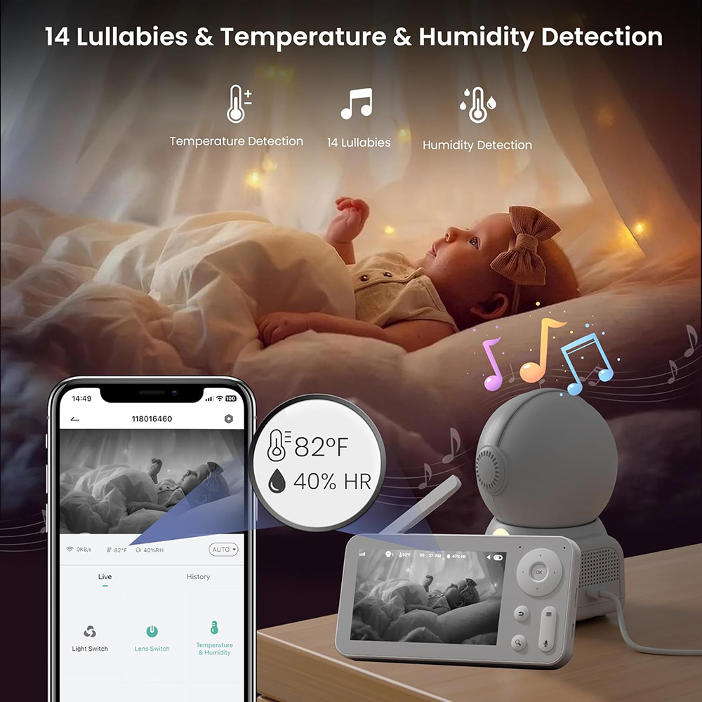 2K Baby Monitor with 2 Cameras - Home Cinema Wireless 评论和价格